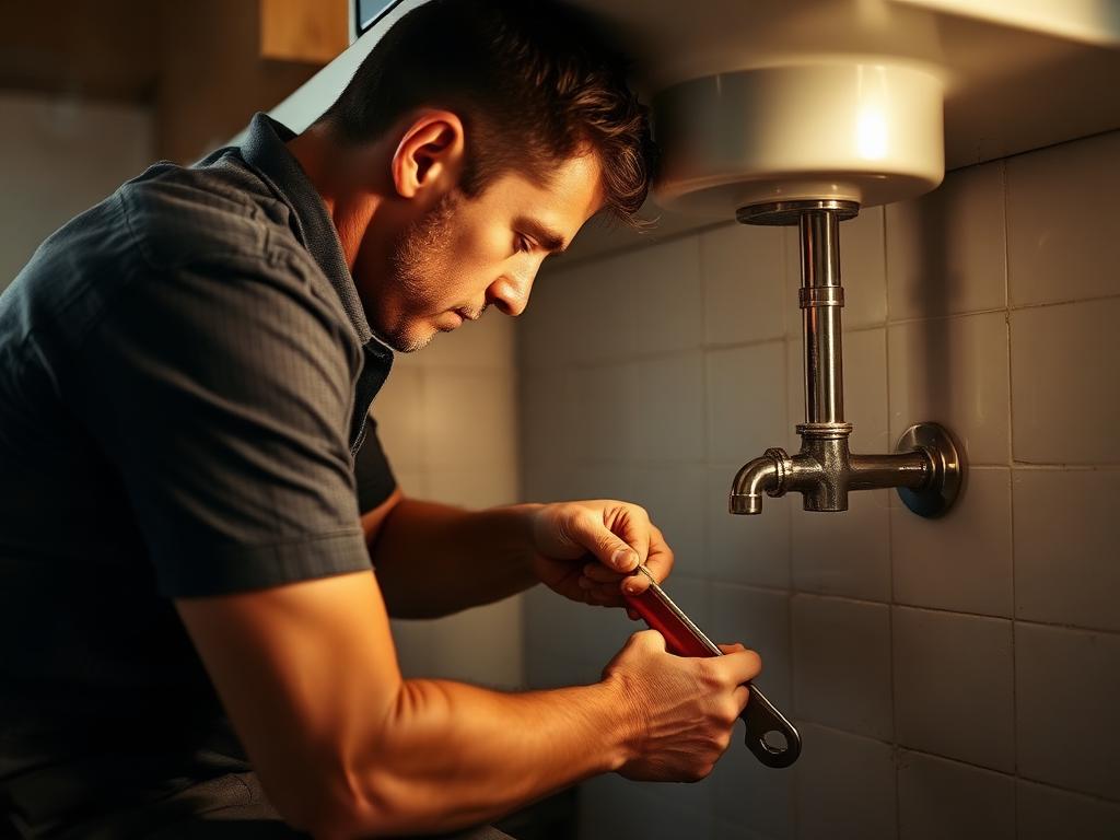 Plumbing professional at work